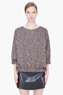 Kenzo Brown Diagonal striped Wool Top for women