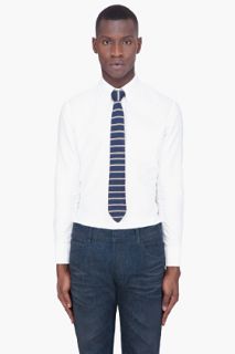 J. Lindeberg Navy Silk Bright Stripe Tie for men