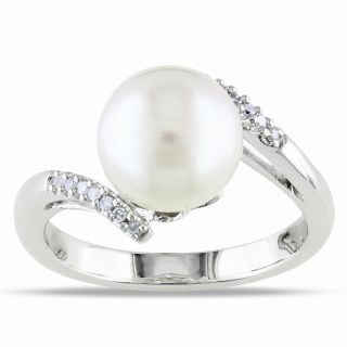 Miadora 14k White Gold South Sea Pearl and Diamond Accent Ring (9 9.5