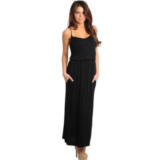 Stanzino Womens Black Casual Sleeveless Maxi Dress