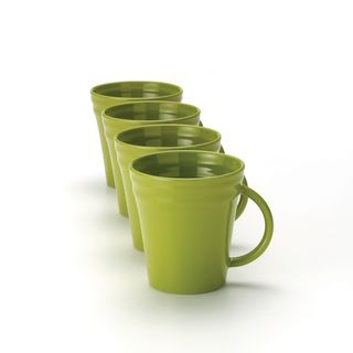 Rachael Ray Double Ridge 12 ounce Green Mugs (Set of 4)