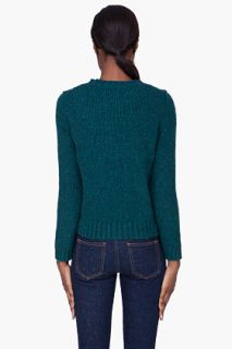 A.P.C. Teal Wool Knit Shetland Sweater for women