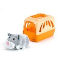 Hamster Travel Carrier Cream Orange with Grey Hamster