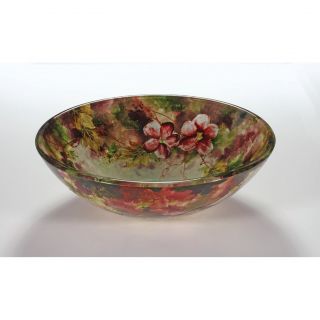 Legion Furniture Floral Glass Bowl Vessel Bathroom Sink Today $139.99