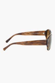 Dries Van Noten Treacle Grey Marbled Round Sunglasses for men