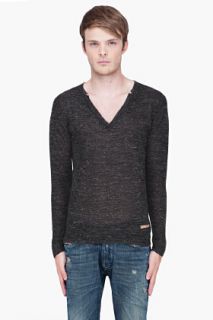 Diesel Charcoal Melange Spartax Sweater for men