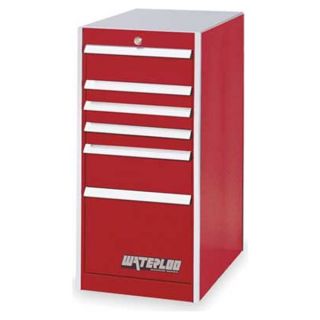 Waterloo MG2406SC Side Cabinet, 19 Wx24Dx43 H, 6 Drawer, Red