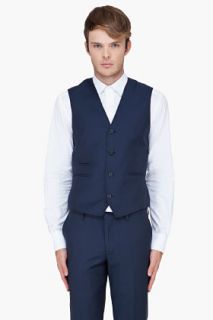 J. Lindeberg Navy Dressed Wool Swinton Vest for men