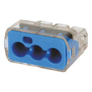 Ideal 30 1039 Push In Connector, 3 Port, Blue, PK50