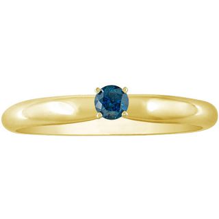 14k Gold 1/8ct TDW Blue Diamond Solitaire Ring