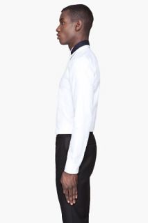 Givenchy White Contrast collared Slim Shirt for men