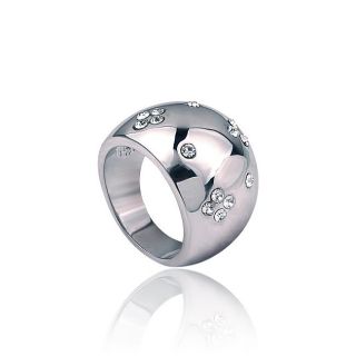 Silvertone Rhodium plated Crystal Cocktail Ring