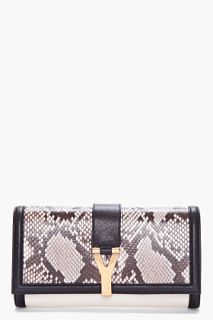 Yves Saint Laurent Beige Snakeskin Leather Chyc Clutch for women
