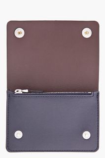 Marni Midnight Blue Leather Press stud Coin Wallet for men