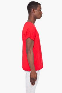 Pierre Balmain Red Classic T shirt for men