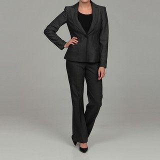 Anne Klein Womens Slate Single Breasted Pant Suit