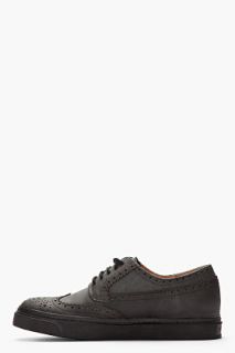 Jeffrey Campbell Black Washed Leather Piano man Brogues for men