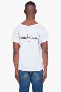 Pierre Balmain White Signature T shirt for men