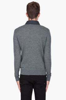 Pierre Balmain Grey Wool Maglia Polo for men