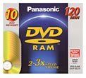 Panasonic 3x DVD RAM Single Sided Media   4.7GB   10 Pack