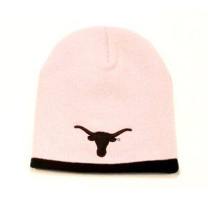 Texas Longhorns Pink with Black Tip NCAA Knit Beanie