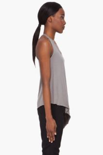 Helmut Lang Grey Feather Jersey Tank Top for women