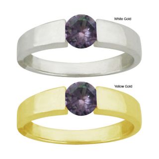 10k Gold Round cut Alexandrite Contemporary Ring