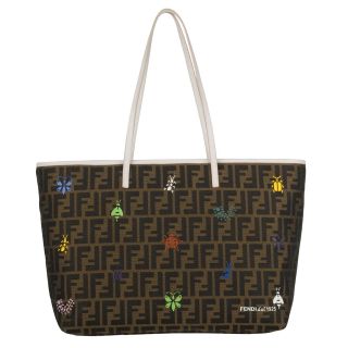 Fendi Brown Zucca Insect Canvas Tote Bag
