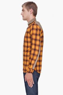Junya Watanabe Orange Wool Checkered Ombre Shirt for men