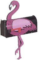 Pink Flamingo Novelty Mailbox (Black Mailbox) Home