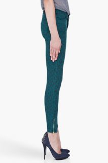 By Malene Birger Teal Leopard Print Zanabi Jeans for women