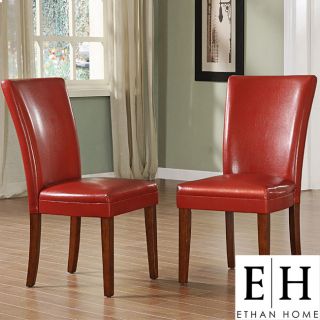 ETHAN HOME Charlotte Faux Leather Dining Chairs Red (Set of 2) Today