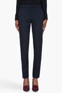 T By Alexander Wang Midnight Blue Embroidered Jacquard Trousers for women