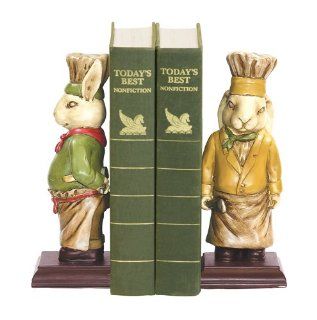 Sterling Home Pair of Chef Bunny Bookends, 9 Inch Tall