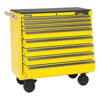 Kennedy 3900MPYW Rolling Cabinet, 39 W, 8 Drawer, Yellow