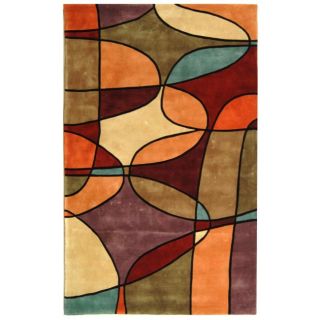 Handmade Tiff Multicolor New Zealand Wool Rug (96 x 136)
