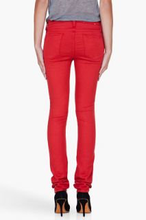 Helmut Skinny Red Overdye Jeans for women