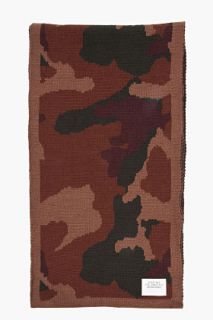 Stussy Brown Rugged Camouflage Scarf for men