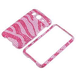Pink Zebra Diamond Snap on Case for HTC Inspire 4G/ Desire HD