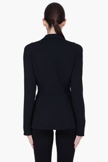 Mugler Black Crepe Drape Peplum Jacket  for women