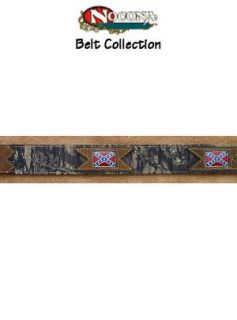 Belt Leather Outdoor Mossy Oak Rebel Flag N24555 222 Mens Clothing