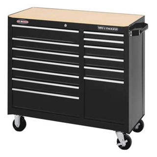 Westward 4FNV2 Rolling Cabinet, 41 W, 13 Drawer, Black