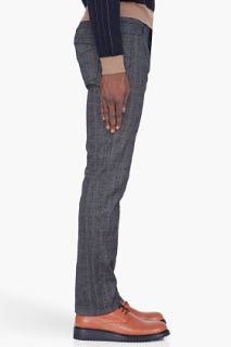 John Galliano Charcoal Slim Five Pocket Trousers for men