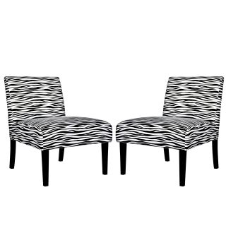 Portfolio Niles Zebra Animal Print Armless Chair (Set of 2) Today $