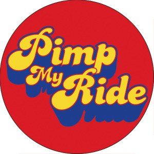 Pimp My Ride Logo   Blue & Gold Button B 2094 Toys