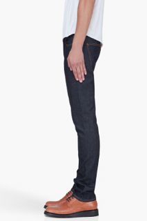 Nudie Jeans Navy Grim Tim Organic Dry Jeans for men