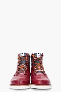 Volta Burgundy Leather High top Mendocino Boots for men