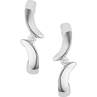 Miadora 10k White Gold Diamond Accent Hoop Earrings