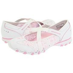 Skechers Peekaboo White/Pink Flats