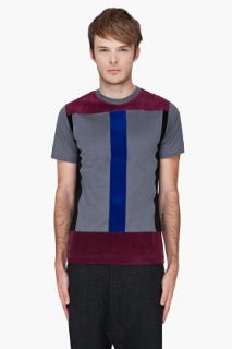 Christopher Kane Grey Flock Panel T shirt for men